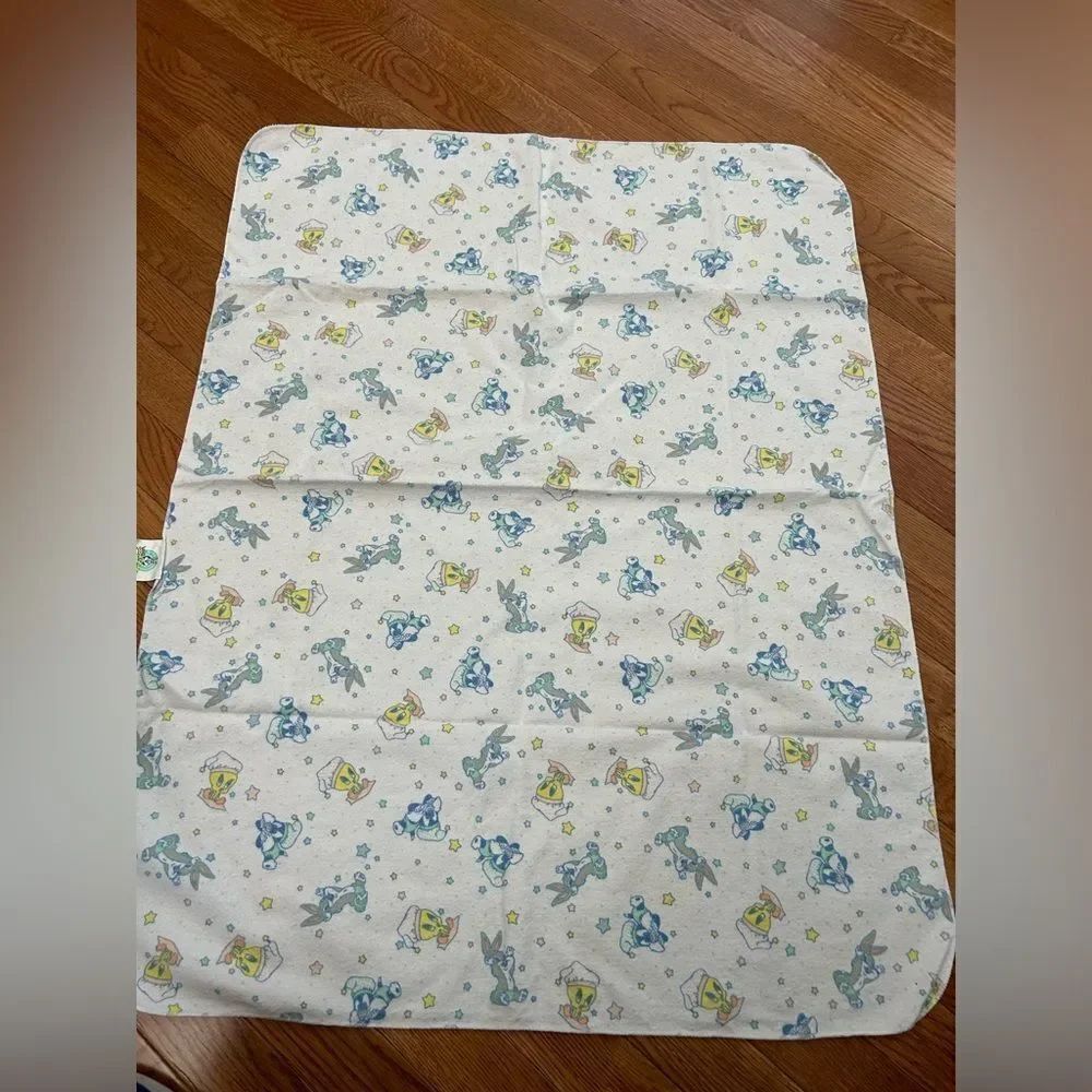 Vintage Baby Looney Tunes Receiving Baby Blanket